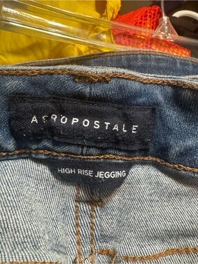 Aeropostale Light Blue High Rise Jegging with Brown Stitching
